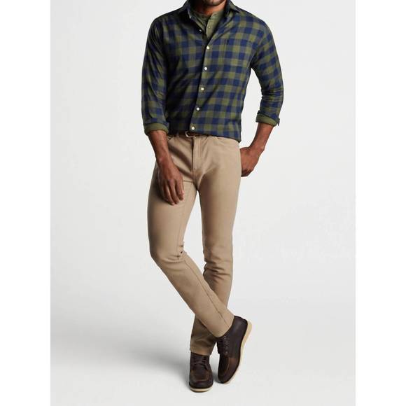 NEW PETER MILLAR thorp cotton sport shirt in juniper - Picture 2 of 4